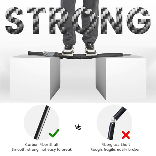 G4Free 62-Inch Full Carbon Fiber Golf Umbrella - Black