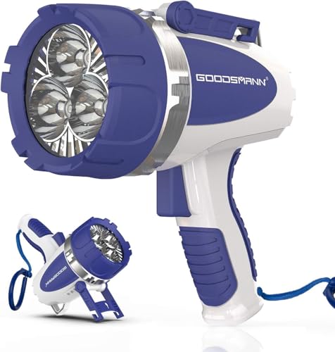 GOODSMANN 3000 Lumen Rechargeable LED Handheld Spotlight Waterproof Marine Searchlight