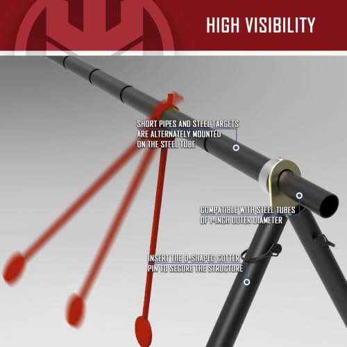 KNINE OUTDOORS AR500 Steel Spinning Shooting Target with Stand - .22 Rimfire Compatible