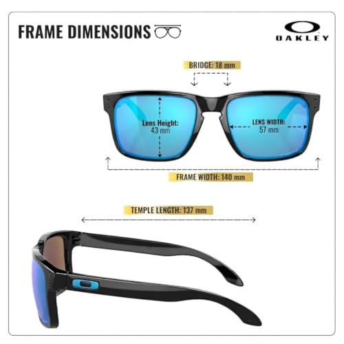 Oakley Holbrook OO9102 Square Sunglasses Polished Black Frame with Prizm Sapphire Lenses - One Size