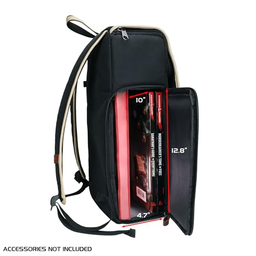 ENHANCE Designer Edition D&D Backpack Black - RPG Travel Bag with Miniatures & Book Storage