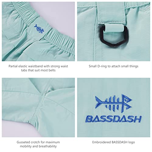 X-Small Youth Fishing Shorts UPF 50+ Water-Resistant Quick Dry Cargo Pants - Seafoam