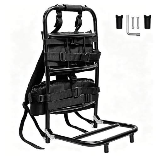 Foldable Aluminum Hunting Pack Frame Medium Black - Lightweight Backpack Support