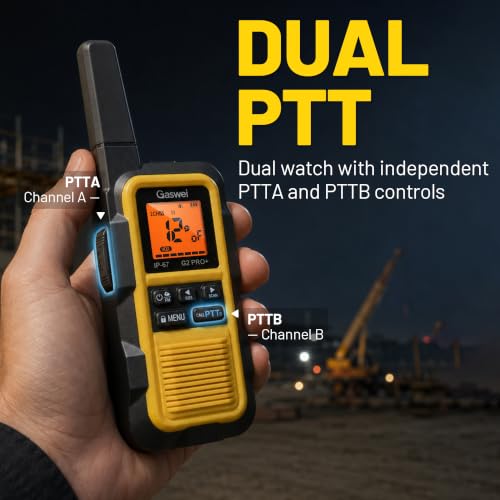 Gaswei G2pro+ Waterproof Floating Walkie Talkies 2 Pack - Long Range, Yellow