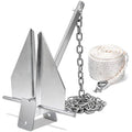 Leero 10 lb Boat Anchor Kit with Chain for 16-26 ft Boats - Heavy Duty Danforth Anchor