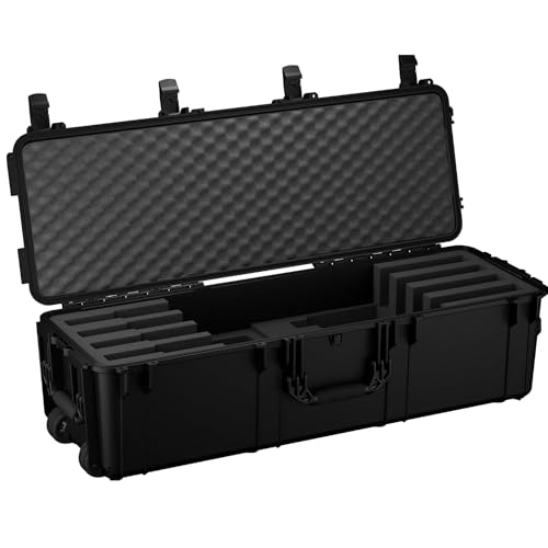 45-Inch Hard Rifle Case with Wheels & Pre-Cut Foam Black