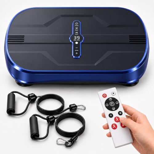 Blue Whole Body Vibration Exercise Plate Machine - 99 Speed Levels Fitness Equipment