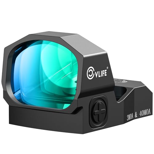 CVLIFE Full-Sized Green Dot Sight with Multiple Reticles for RMR Footprint