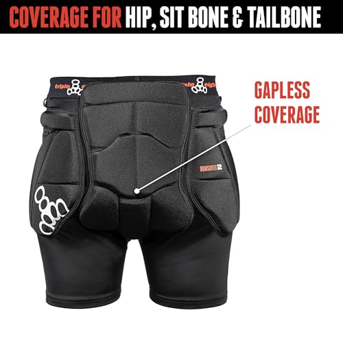 Triple Eight Bumsaver II Padded Impact Shorts for Skateboarding & Snowboarding - Medium Black