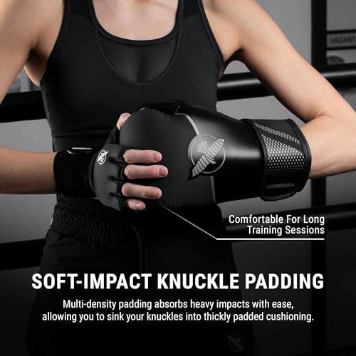 Hayabusa Sport Boxing Gloves 16oz Black Charcoal Dual-Splinted Support