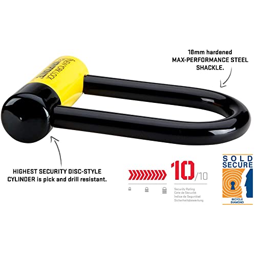 Kryptonite New York Fahgettaboutit Mini Bike U-Lock - Heavy-Duty 18mm Steel Shackle, High Security