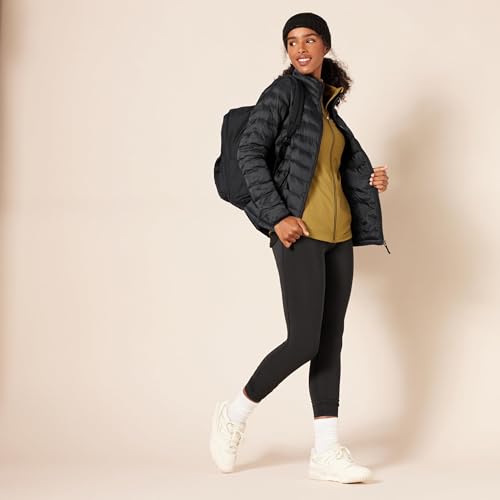 Women's Lightweight Water-Resistant Packable Puffer Jacket - Large Black