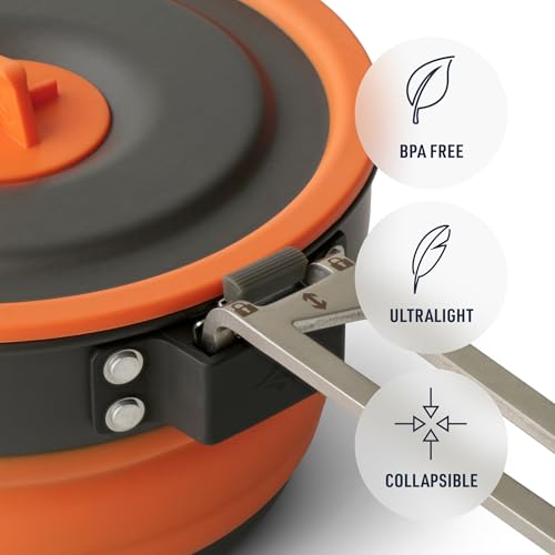 Ultralight Collapsible Camping Pot - 1 Liter Backpacking Cookware
