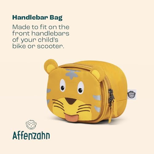Kids Bike Handlebar Bag - Tiger Animal Design, Water-Resistant, 1L Capacity