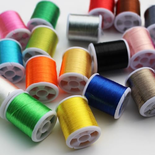 20 Colors Fly Tying Thread Floss Material - 300D Silky Yarn for Fishing