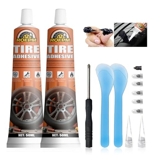Tire Repair Glue Kit 100ml for Sidewall Punctures and Leaks - Black Rubber Cement