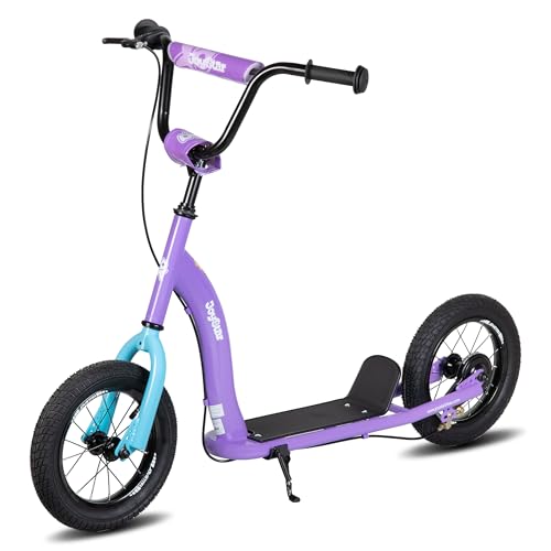 JOYSTAR Purple 12-Inch Kids Kick Scooter for Ages 5+ Teens & Youth