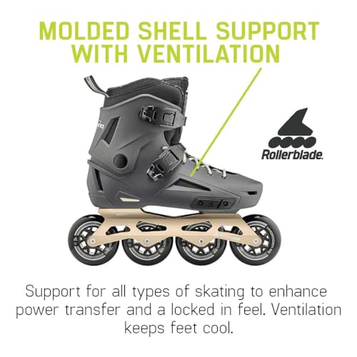 Rollerblade Lightning 90 Men's Urban Inline Skates - Anthracite & Taupe, Size 10