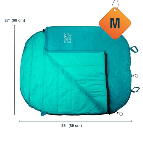 Glacial Blue Ultralight Dog Sleeping Bag - Medium Packable Outdoor Bed