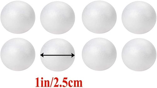 Hesmartly 50-Pack White Craft Balls - Smooth Round Foam Balls for DIY Decorations