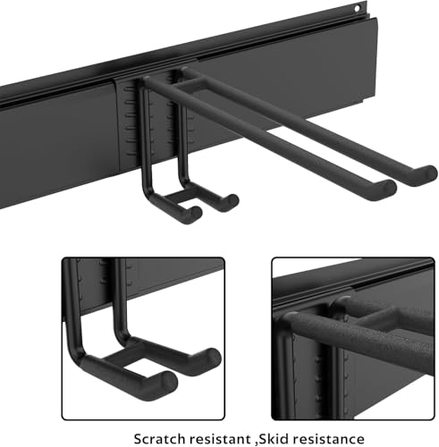 Ultrawall Wall-Mounted Ski Rack with 8 Adjustable Hooks, Holds 16 Pairs of Skis