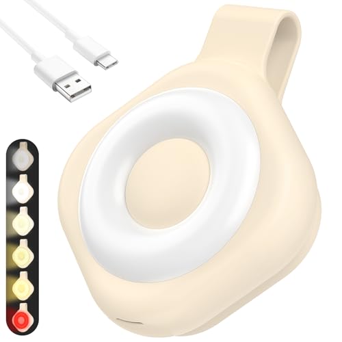 Rechargeable Nurse Night Light Clip Beige - 6 Brightness & 3 Color Modes
