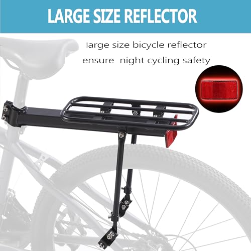 Rear Bike Rack Aluminum Alloy Large Size Reflective Max 110lb Capacity