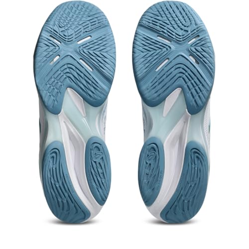 ASICS Men's Netburner Ballistic FlyteFoam Mid Top 4 Volleyball Shoes - White/Saba Blue