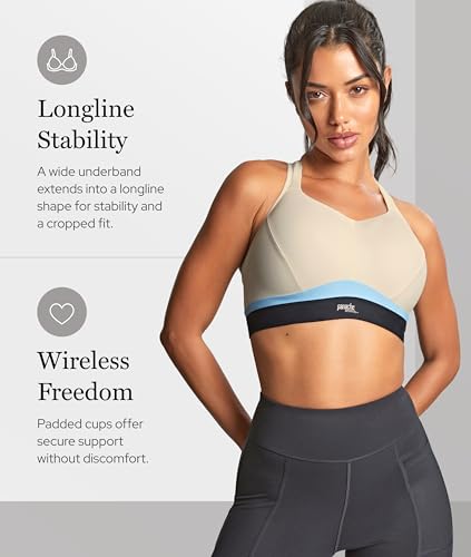 Panache Women's Plus Size Non-Wired Sports Bra 34F Charcoal Gray