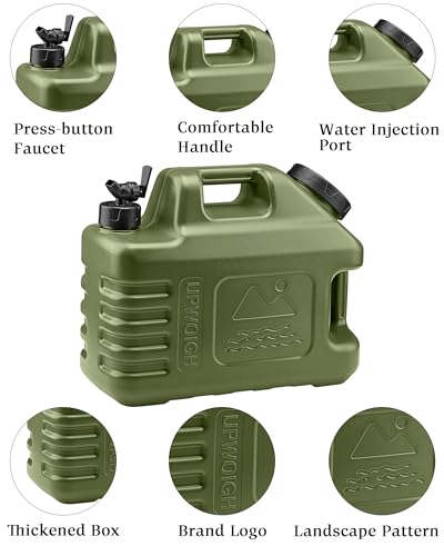 3.5 Gallon Water Jug with Spigot - Portable Outdoor Water Storage Container