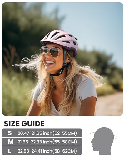 MIPS Bike Helmet with Light - Adult Youth Cycling Helmet, Misty Sakura, Medium