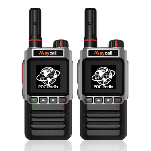 Maycall Black Small 4G Walkie Talkies with Unlimited Nationwide Range, PoC Radio