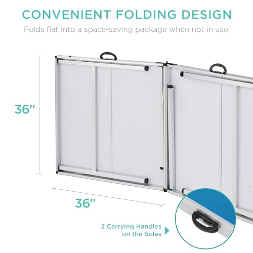 Blue Portable Mid-Size Folding Ping Pong Table - Indoor & Outdoor Game Set with Paddles & Balls