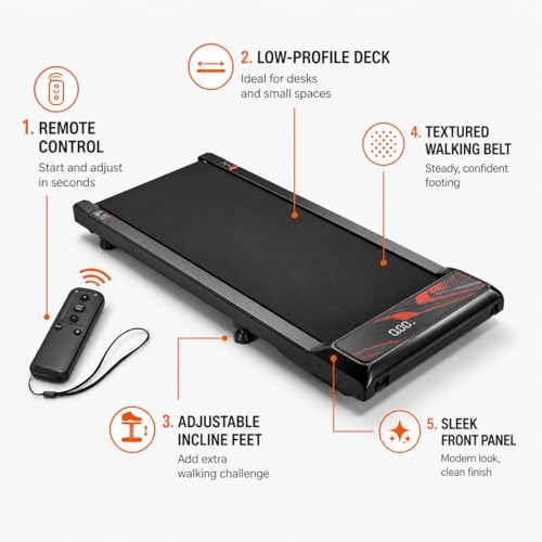 Walking Pad Treadmill with 8% Incline, 2.5HP Quiet Portable Under Desk Exercise Machine
