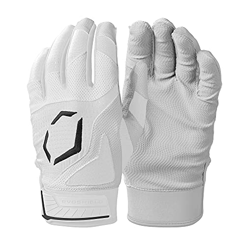 EvoShield SRZ-1 Adult Batting Gloves - Large White Baseball & Softball