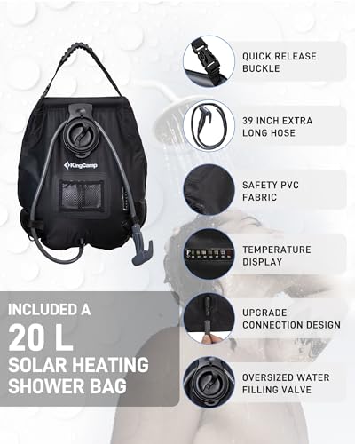 2 Room Black/Grey Portable Shower & Privacy Tent for Camping & Beach