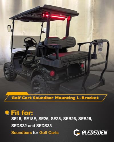 Gledewen L-Bracket Sound Bar Mount for Golf Carts - Universal Fit for SE18, SE26, SEB26, SEDS32