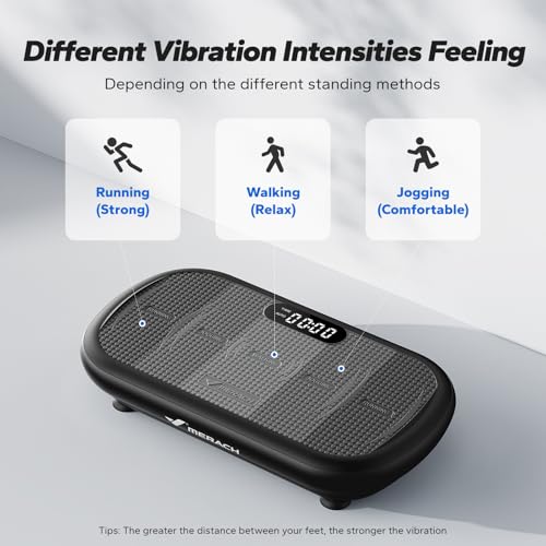 Merach Black CV40 Curved Vibration Plate Exercise Machine 440lbs Capacity