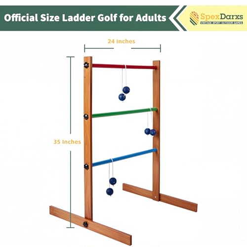 SpexDarxs Ladder Toss Game Set - 35in Wooden Yard Game for Adults & Families