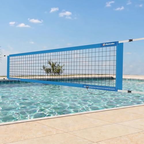 Replacement Pool Volleyball Net Only 15 ft with Scoring Clamps - Sky Blue