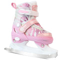 Pink Adjustable Kids Ice Skates with Fleece Lining & Snowflake Pattern - Medium (US 13C-3Y) Big Kids