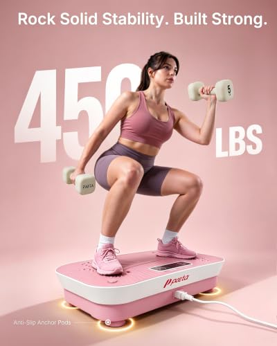 Pink Vibration Plate Exercise Machine for Full-Body Workout & Fat Loss