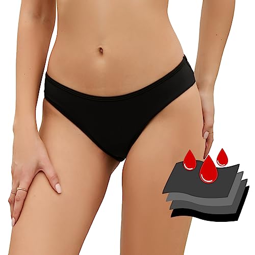 Small Black Women's Period Swimwear Bikini Bottoms Leakproof Maternity Swim Briefs