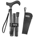 Foldable Carbon Fiber Walking Cane for Men and Women - Adjustable, Lightweight, Soft Grip, Black - PRO Model