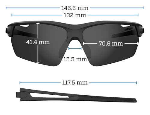 Tifosi Navar FC Half-Frame Sunglasses for Golf, Running, Pickleball & Tennis - Iron Enliven Golf Variant