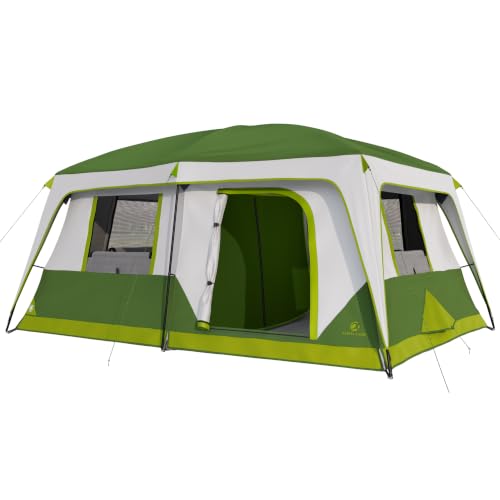 10 Person Waterproof Family Camping Tent with Rainfly, Mesh Windows & Divider