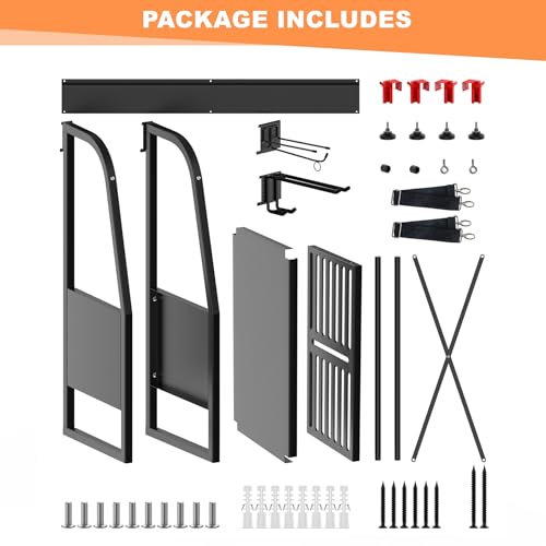WALMANN Black Wall Mount Golf Bag Organizer for 2 Golf Bags & Accessories
