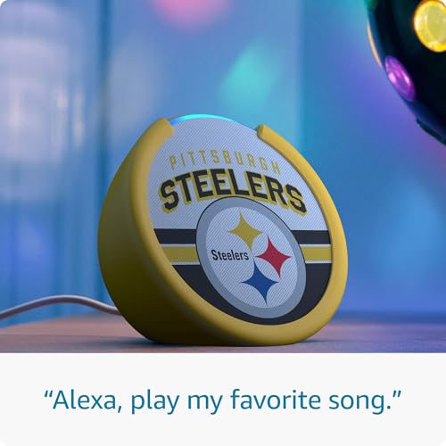 NFL Licensed Pittsburgh Steelers Echo Pop Smart Speaker with 25-26 Season Design