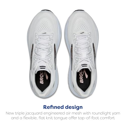 Brooks Women’s Ghost 18 Running Shoes - White Black Rose Gold 8