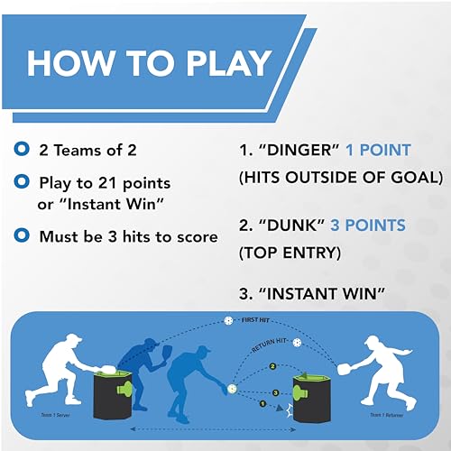 Pack 'N Go Pickleball Set with Goals & Paddles - Portable Outdoor Game for 4 Players